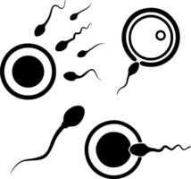 Sperm and Fertilization icon outline element design for templates. vector