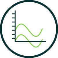 Wave Chart Line Circle Icon Design vector