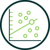 Scatter Graph Line Circle Icon Design vector