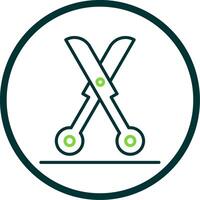 Shears Line Circle Icon Design vector