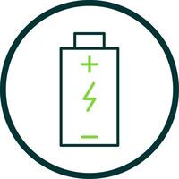 Battery Charged Line Circle Icon Design vector