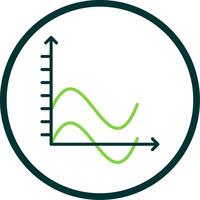 Wave Chart Line Circle Icon Design vector