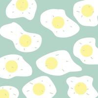 Fun Fried Egg Pattern on Soft Blue Background vector