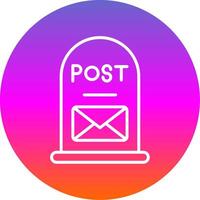 Post It Line Gradient Circle Icon vector