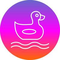 Duck Line Gradient Circle Icon vector