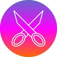 Scissors Line Gradient Circle Icon vector