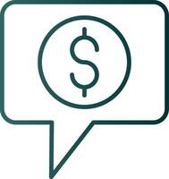 Dollar Chat Line Gradient Icon vector