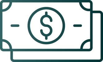 Dollar Line Gradient Icon vector