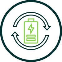 Eco Battery Line Circle Icon Design vector