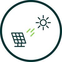 Solar Power Line Circle Icon Design vector