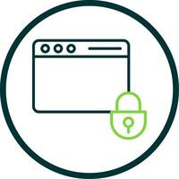 Web Security Line Circle Icon Design vector