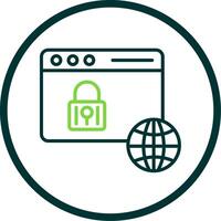 Web Security Line Circle Icon Design vector