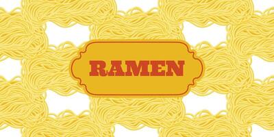 Seamless pattern with ramen noodles. Background of pasta, spaghetti. Noodle texture. vector