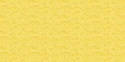 Yellow pasta background with ramen. Seamless pattern with spaghetti noodles. Wavy texture with noodles. vector