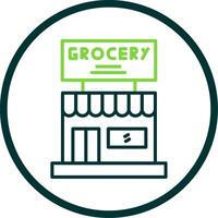 Grocery Store Line Circle Icon Design vector