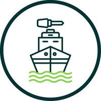 Boat Line Circle Icon Design vector