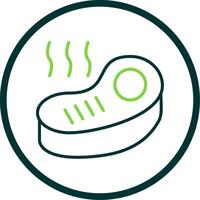 Steak Line Circle Icon Design vector