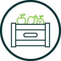 Fruta caja línea circulo icono diseño vector