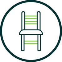 Dining Chair Line Circle Icon Design vector