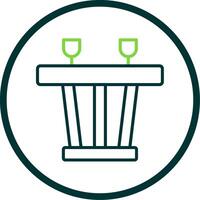 Dining Table Line Circle Icon Design vector