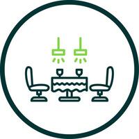 Dining Table Line Circle Icon Design vector