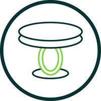 Dining Table Line Circle Icon Design vector