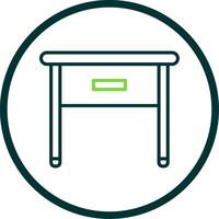 Side Table Line Circle Icon Design vector