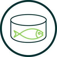 Tuna Can Line Circle Icon Design vector