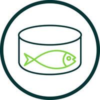 Tuna Can Line Circle Icon Design vector