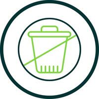 Zero Waste Line Circle Icon Design vector