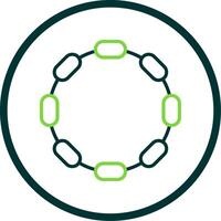 Chain Line Circle Icon Design vector