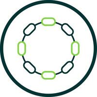 Chain Line Circle Icon Design vector