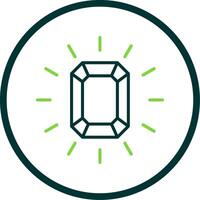 Gem Line Circle Icon Design vector