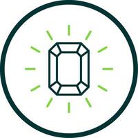 Gem Line Circle Icon Design vector