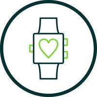 reloj inteligente línea circulo icono diseño vector