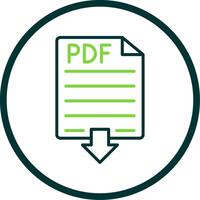 pdf línea circulo icono diseño vector