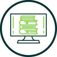 OnLine Circle Multi Circle Library Line Circle Icon Design vector
