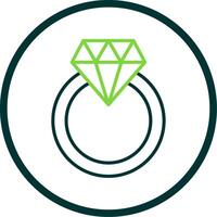 Diamond Ring Line Circle Icon Design vector