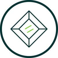 Gem Line Circle Icon Design vector