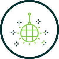Disco Ball Line Circle Icon Design vector