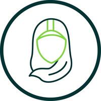 hijab línea circulo icono diseño vector