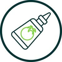 Ketchup Line Circle Icon Design vector