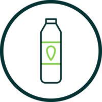 Milk Bottle Line Circle Icon Design vector