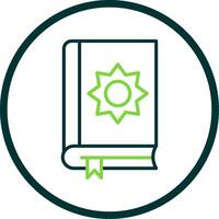 Holy Book Line Circle Icon Design vector