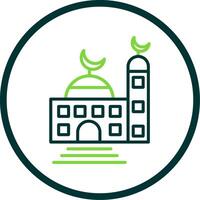 Mosque Line Circle Icon Design vector