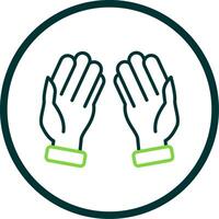 Praying Line Circle Icon Design vector