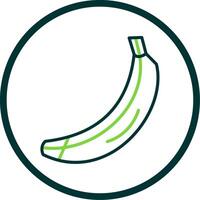 Banana Line Circle Icon Design vector