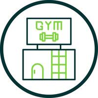 Gym Line Circle Icon Design vector