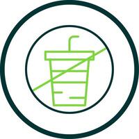 No Drink Line Circle Icon Design vector