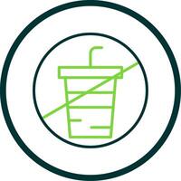 No Drink Line Circle Icon Design vector